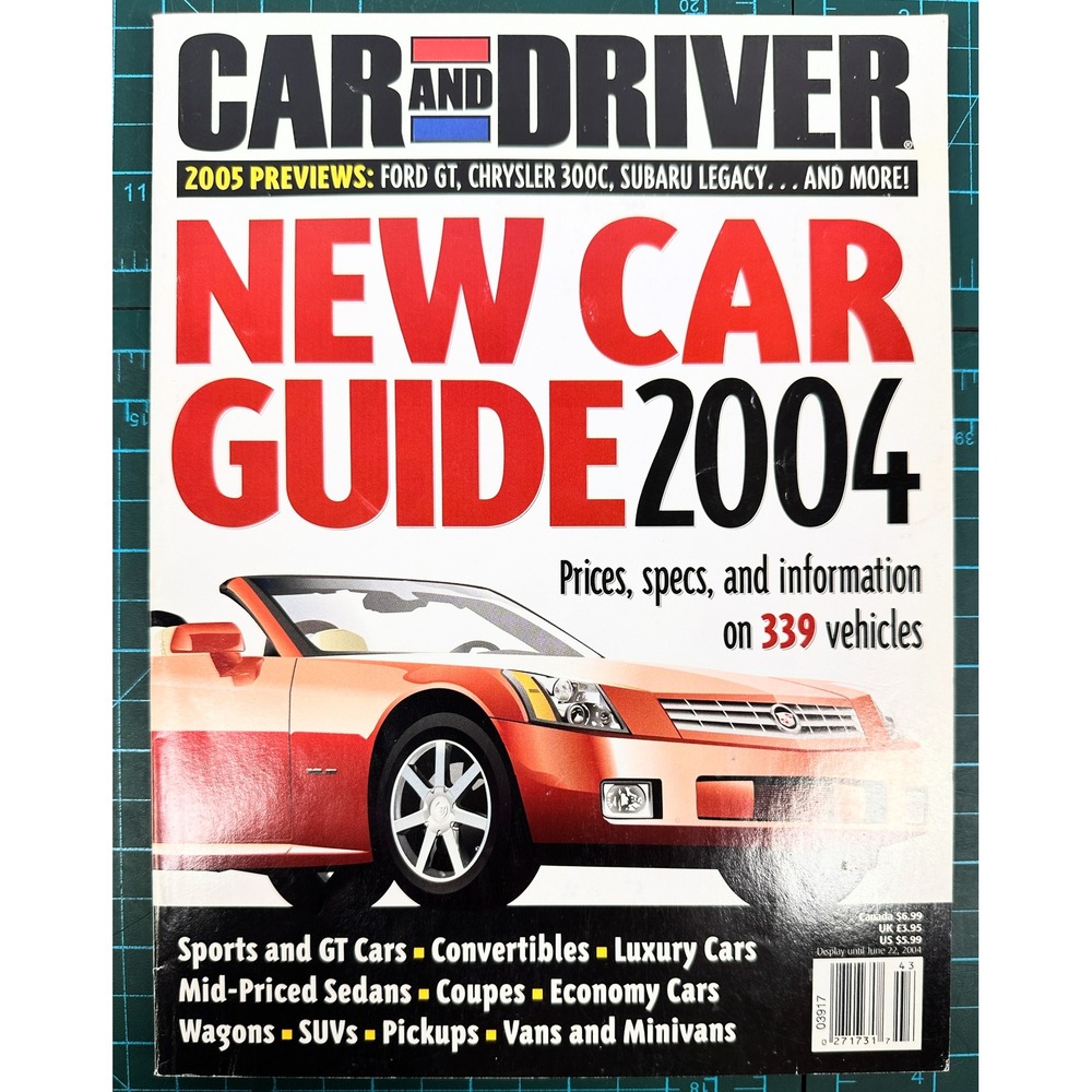 Car and Driver New Car Guide 2004 Magazine 339 Vehicles Ford GT 2005 Previews